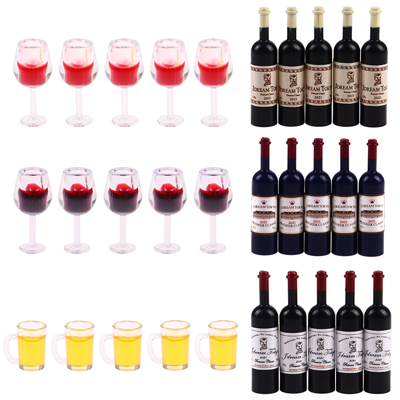 Wine Beer Europe - 5Pcs 1:12 Dollhouse Miniature Wine Cup