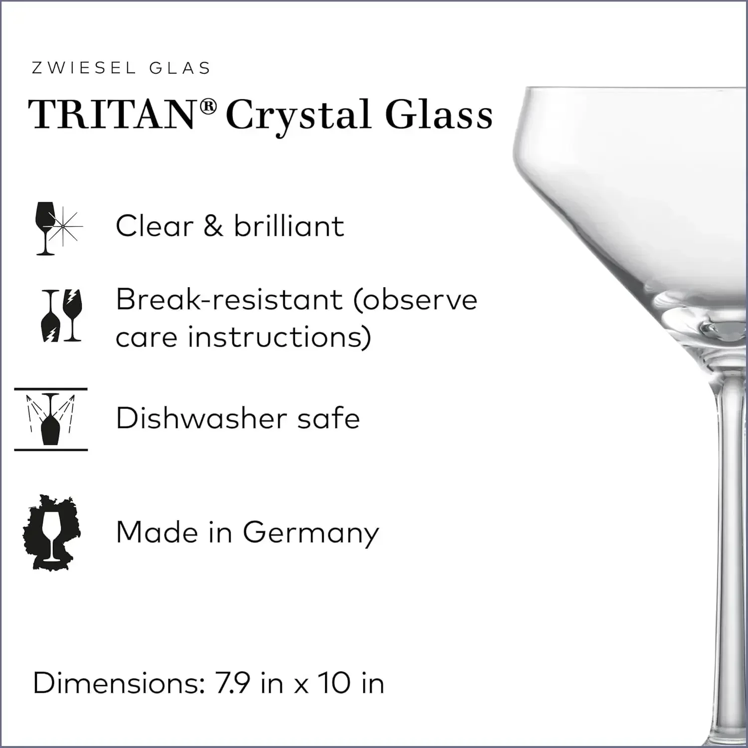 Pure Martini Glass (Set of 6), - огляд і ціна Wine Glass Set Crystal