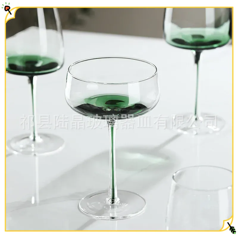 Hand Blown Green Crystal Wine  - огляд і ціна Wine Glass Set Crystal