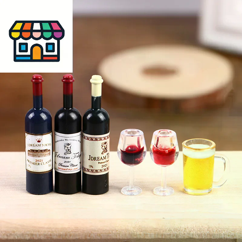 5Pcs 1:12 Dollhouse Miniature  - огляд і ціна Wine Beer Europe