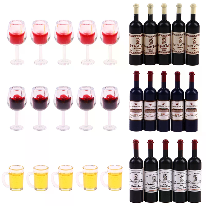5Pcs 1:12 Dollhouse Miniature  - огляд і ціна Wine Beer Europe