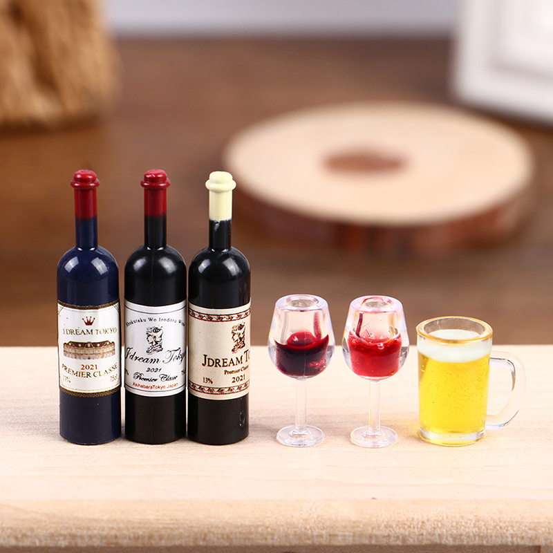 5Pcs 1:12 Dollhouse Miniature  - огляд і ціна Wine Beer Europe