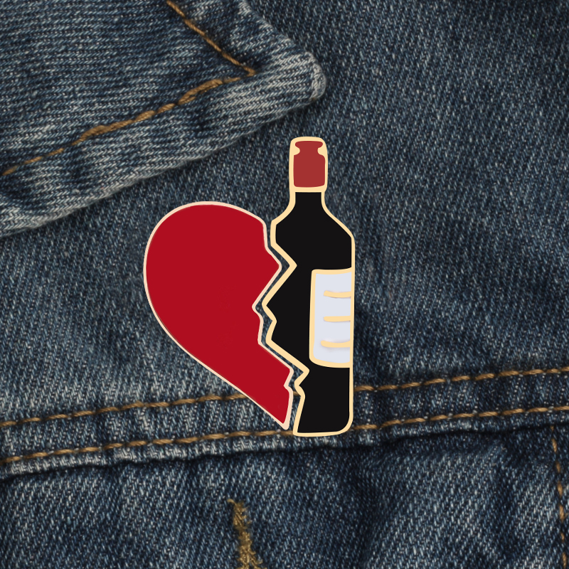 Enamel Pin set Broken Heart Wi - огляд і ціна Wine Beer Pizza