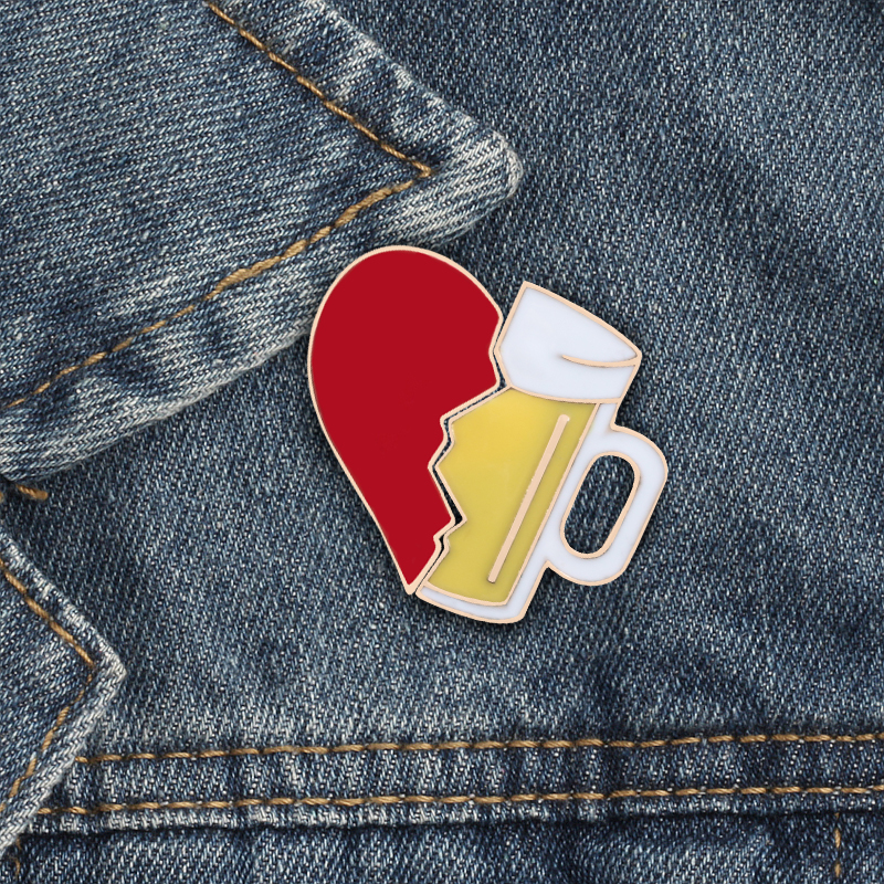 Enamel Pin set Broken Heart Wi - огляд і ціна Wine Beer Pizza