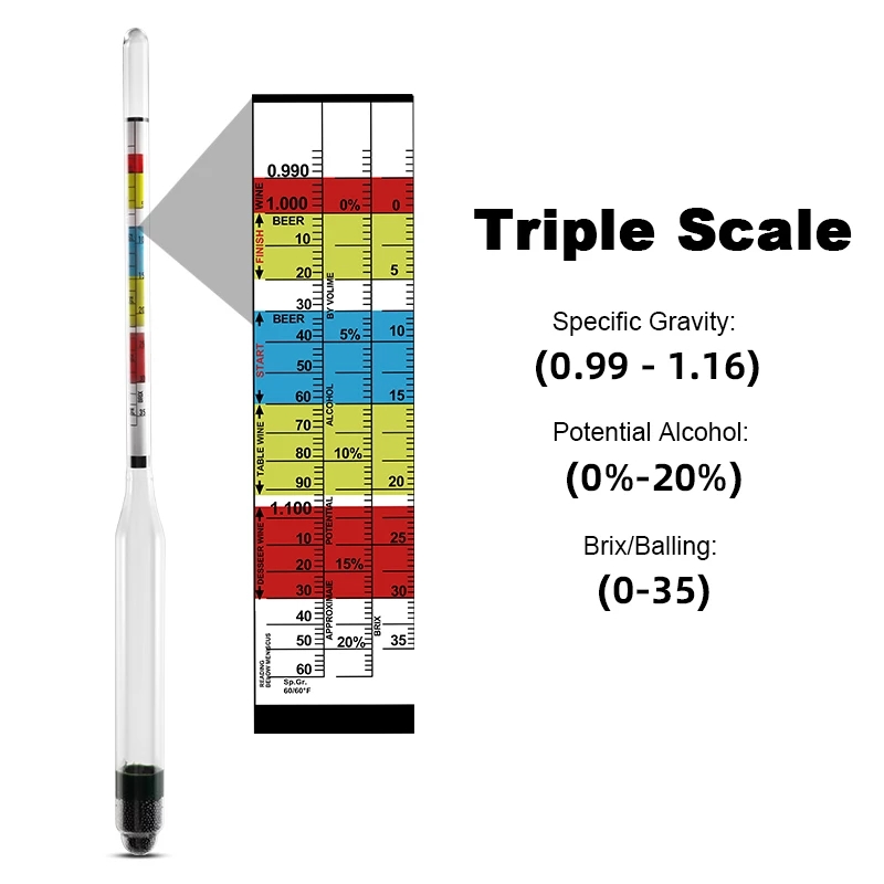 2Pcs/lot Hydrometer Tester,Tri - огляд і ціна Wine Beer And Mead
