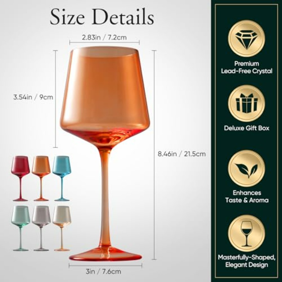 Colorful HandBlown Crystal Win - огляд і ціна Wine Glass Set Crystal