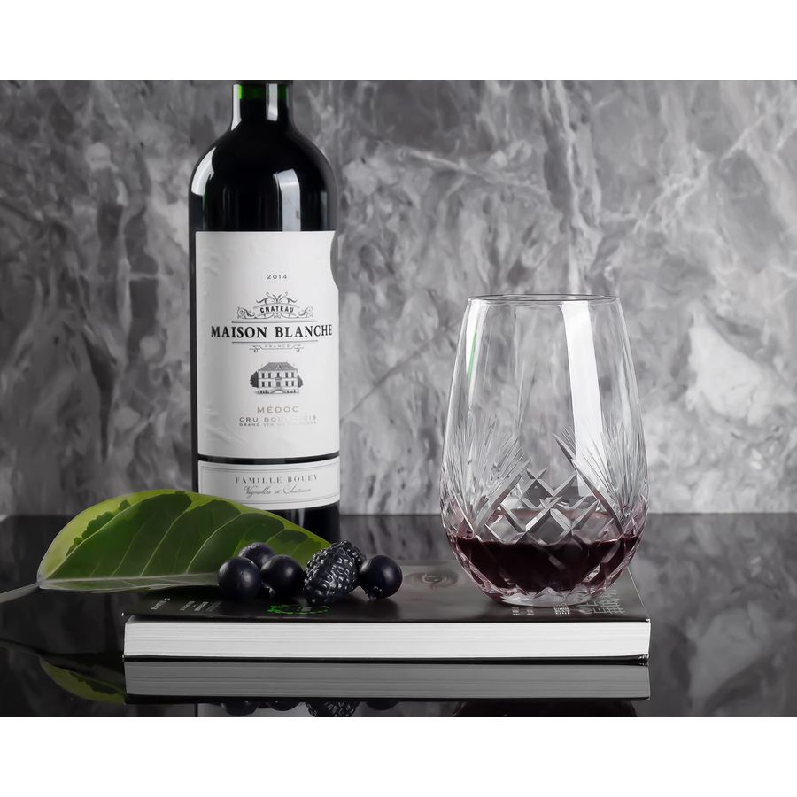 Hand Cut Stemless Wine Glass S - огляд і ціна Wine Glass Set Crystal