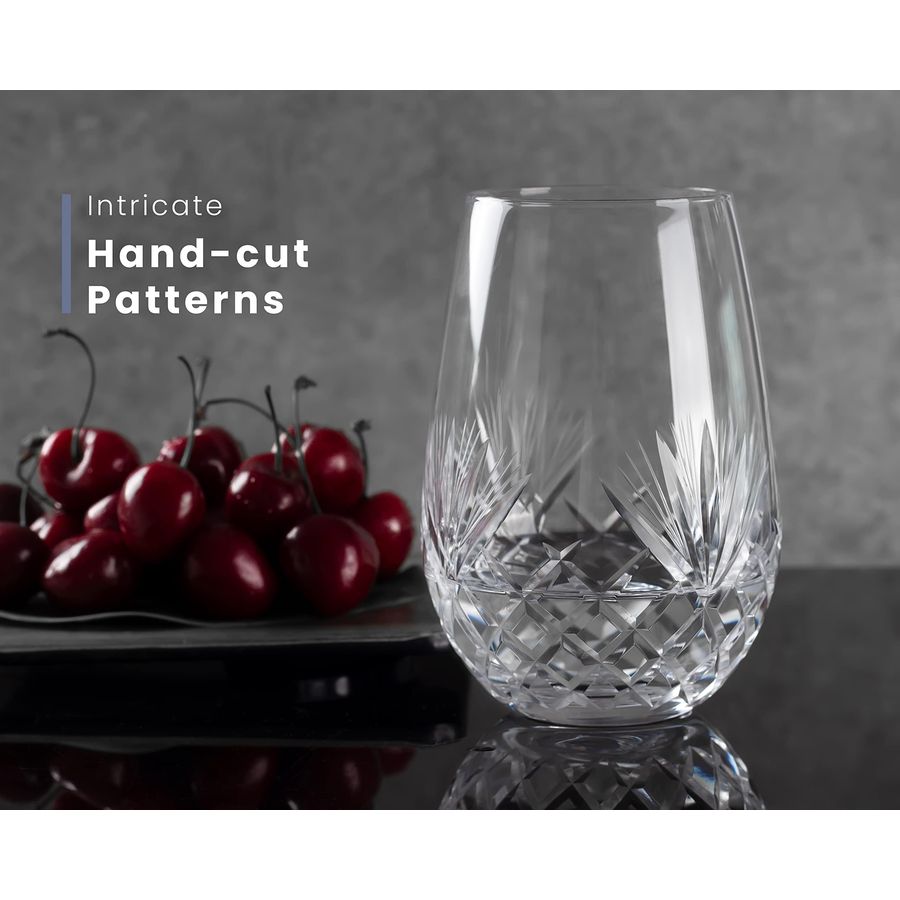 Hand Cut Stemless Wine Glass S - огляд і ціна Wine Glass Set Crystal