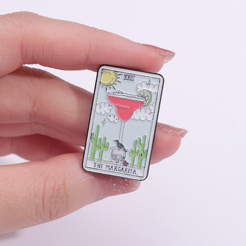 Tarot Enamel Pin Badge Card Cu - огляд і ціна Wine Beer Pizza